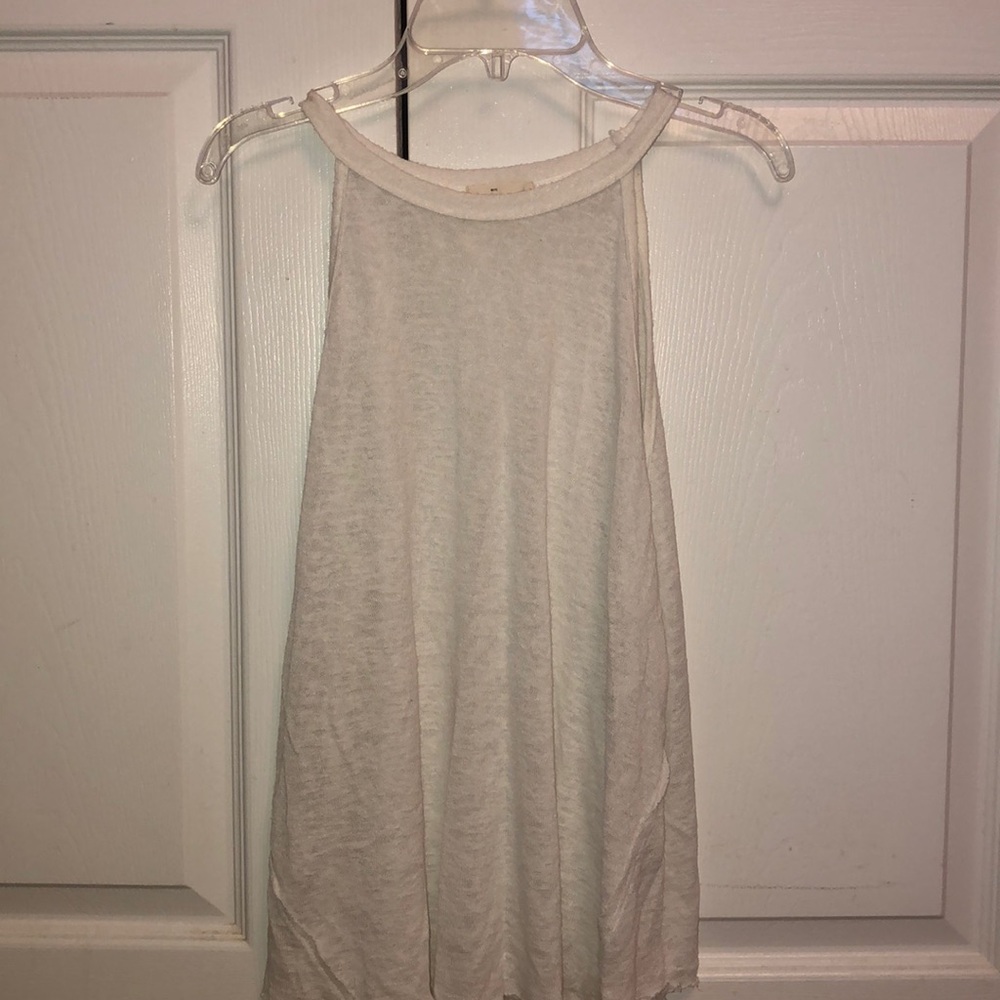 WHITE FLOWEY HALTER TANK